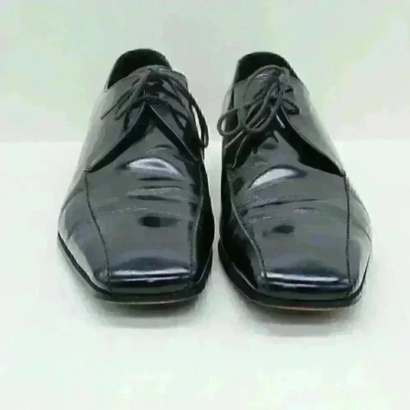 Prada Men’s Black Leather Oxford Square Toe Lace Up Shoes Size US 10.5Authentic - Picture 5 of 11